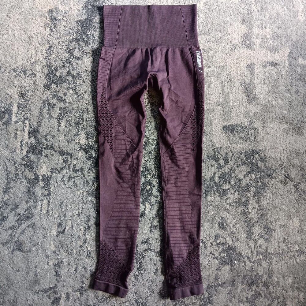 Gymshark Womens High Rise Compression Stretch Running Leggings Purple Size XS